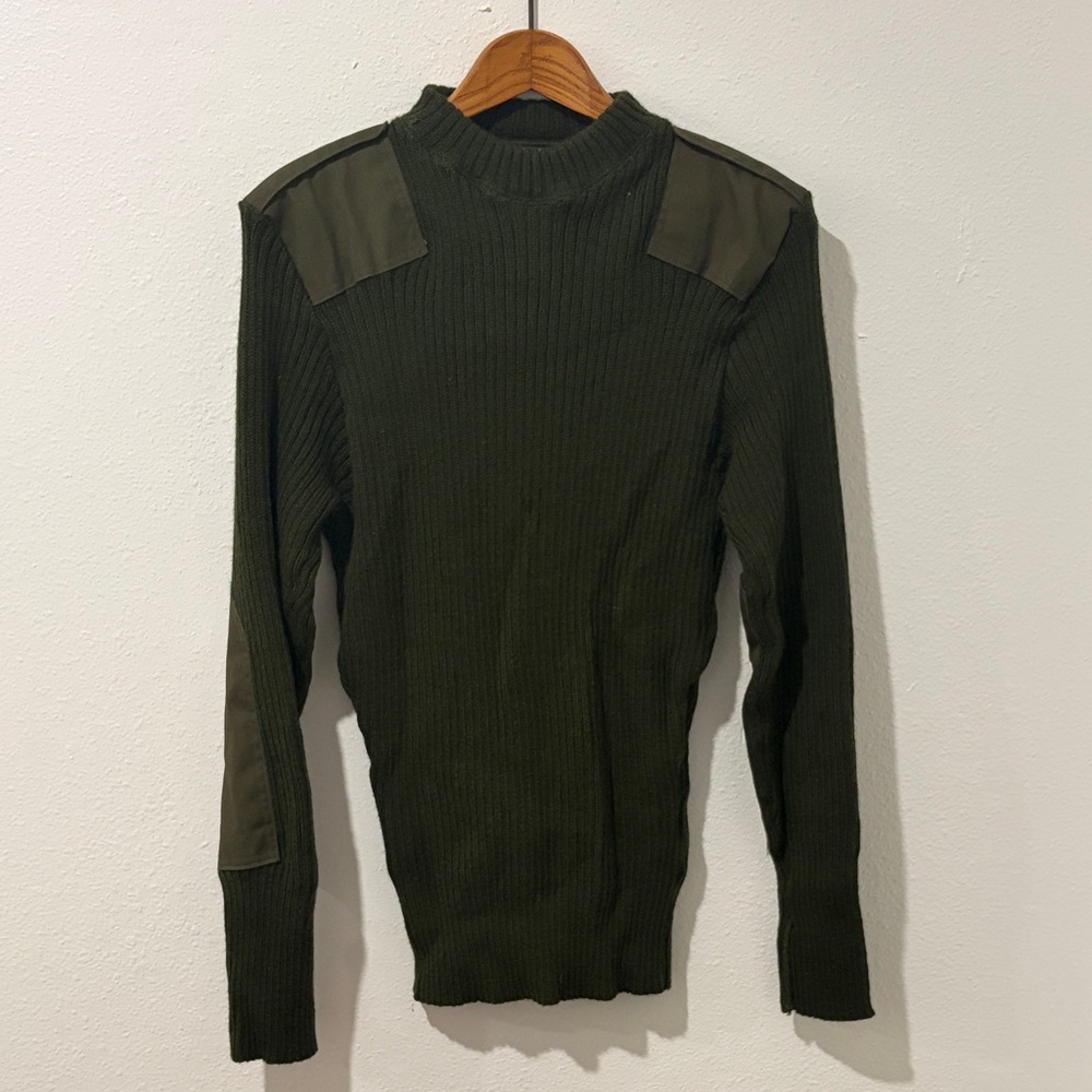 Men's Olive Green Sweater 100% Wool